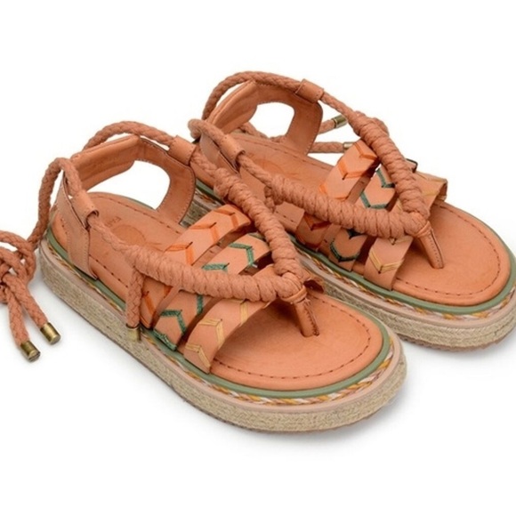 Farm Rio Sand Rope Tie Vegan Leather Tropical Platform  display picture 1